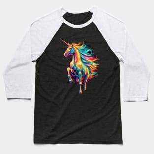 Colorfull Unicorn Horse Baseball T-Shirt